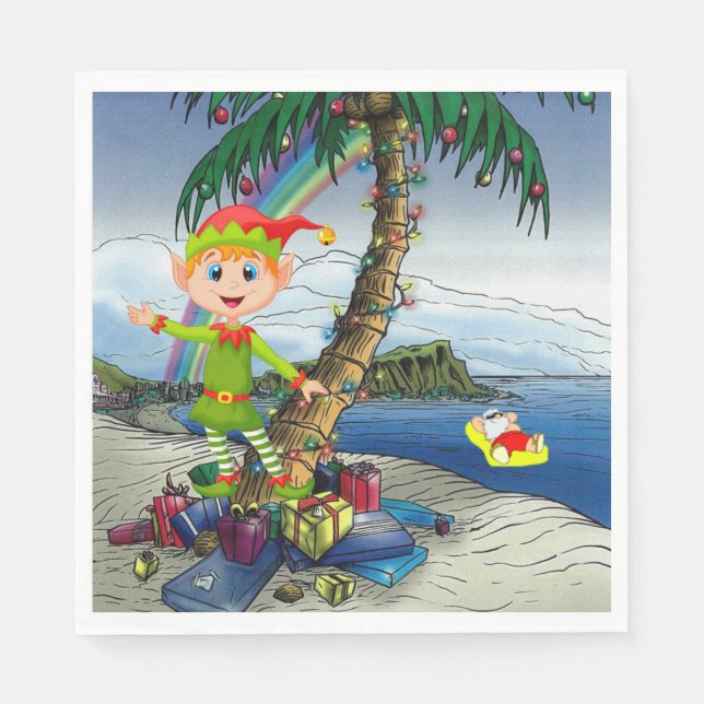 Weihnachtsbuch Napkins, Frohe Weihnachten, Strand Serviette (Vorderseite)