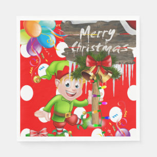 Weihnachtsbuch Napkins, Frohe Weihnachtself Serviette
