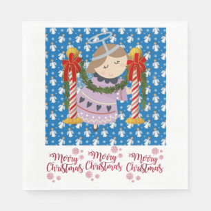 Weihnachtsbuch Napkins, Frohe Weihnachtsgel Serviette
