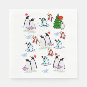 Weihnachtsbuch Napkins, Frohe Weihnachtspenguin Serviette