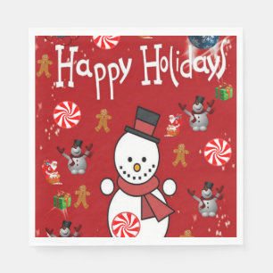 Weihnachtsbuch Napkins, glücklicher Urlaub Serviette