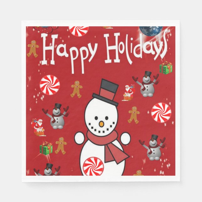 Weihnachtsbuch Napkins, glücklicher Urlaub Serviette (Vorderseite)
