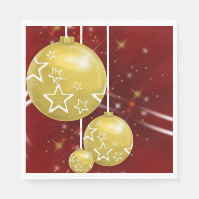 Weihnachtsbuch Napkins, Goldbälle Serviette (Vorderseite)