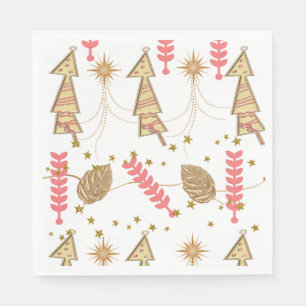 Weihnachtsbuch Napkins, Goldbäume Serviette