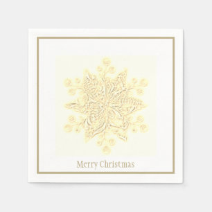 Weihnachtsbuch Napkins Goldene Schneeflocke Serviette