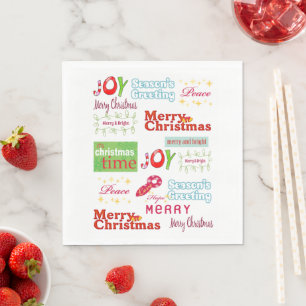 Weihnachtsbuch Napkins, Grüße der Joy Season Serviette