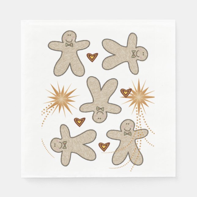 Weihnachtsbuch Napkins, Merry Gingerbread Mann Serviette (Vorderseite)