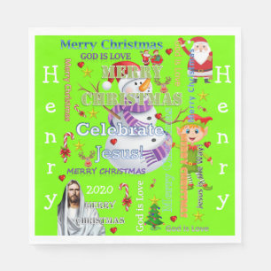 Weihnachtsbuch Napkins, Merry Jesus Santa Serviette