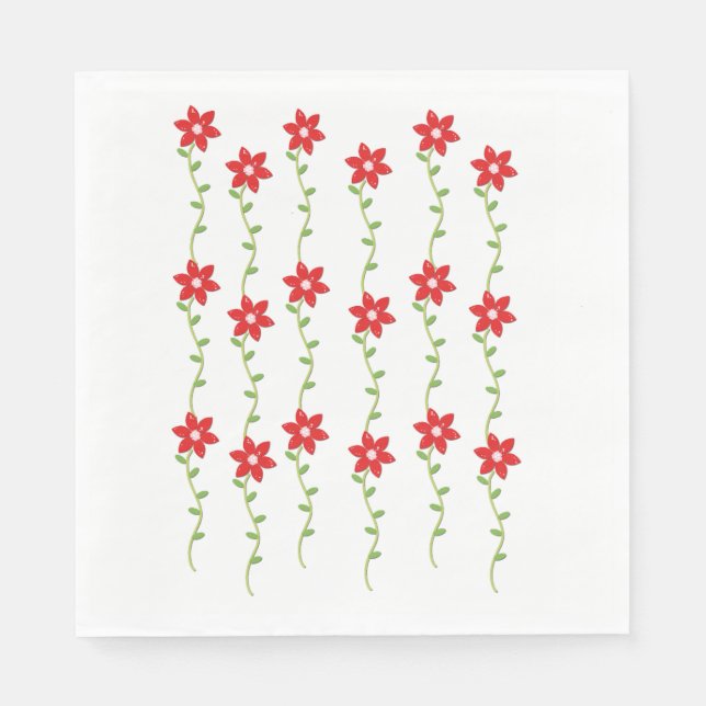 Weihnachtsbuch Napkins, Poinsettia Serviette (Vorderseite)