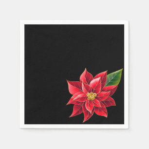 Weihnachtsbuch Napkins Red Poinsettia Serviette