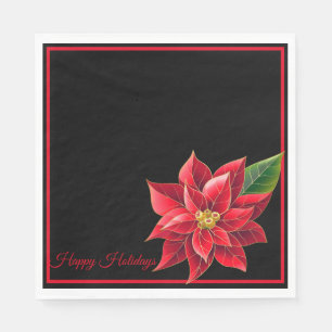 Weihnachtsbuch Napkins Red Poinsettia's-Luncheon Serviette
