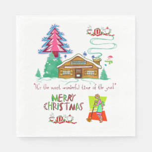 Weihnachtsbuch Napkins, Reinigungsdame Serviette