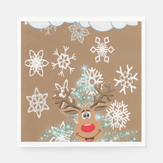 Weihnachtsbuch Napkins, Rentier Serviette (Vorderseite)