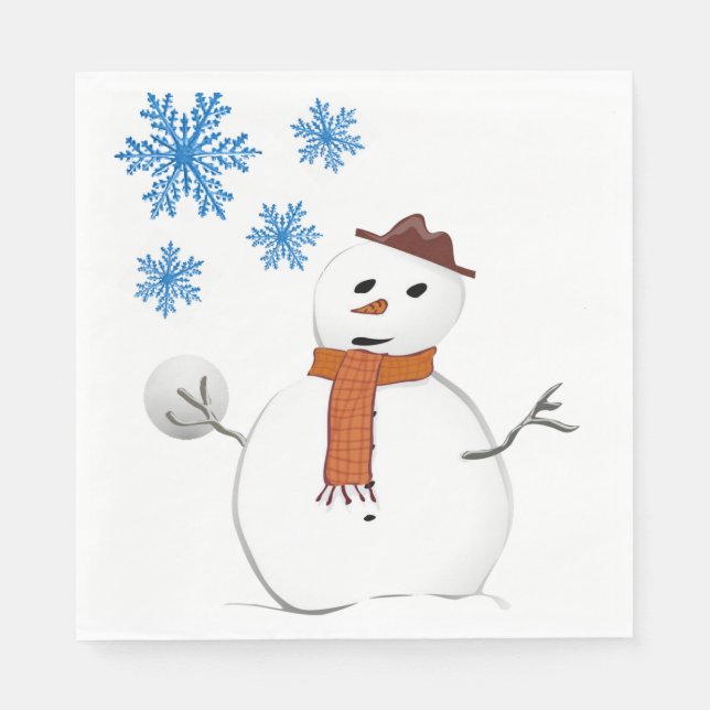 Weihnachtsbuch Napkins, Schneemann Serviette (Vorderseite)