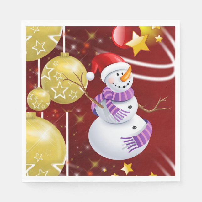 Weihnachtsbuch Napkins, Schneemann Serviette (Vorderseite)