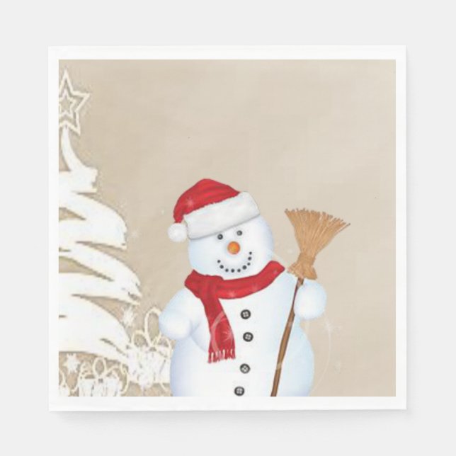 Weihnachtsbuch Napkins, Schneemann Serviette (Vorderseite)