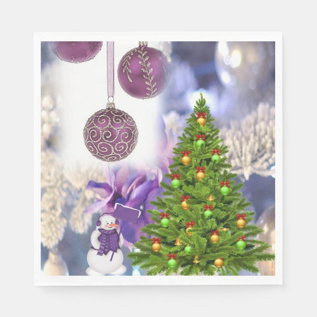 Weihnachtsbuch Napkins, Schneemann Serviette (Vorderseite)