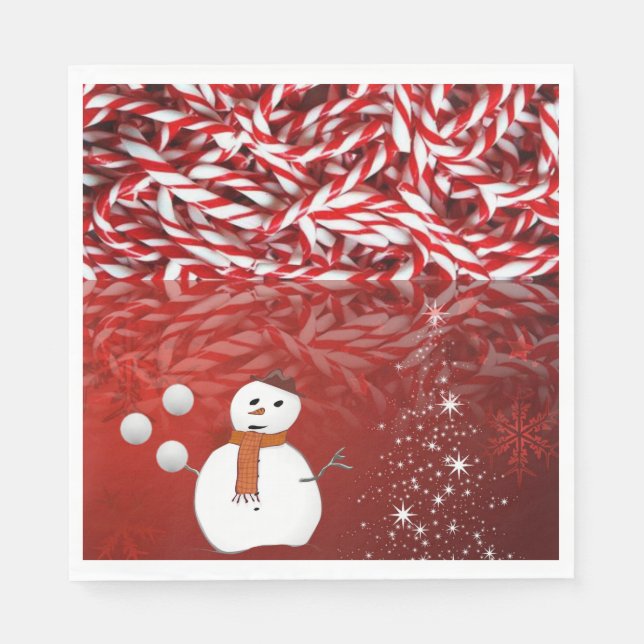 Weihnachtsbuch Napkins, Schneemann Serviette (Vorderseite)