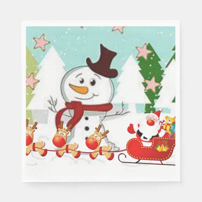 Weihnachtsbuch Napkins, Schneemann Serviette (Vorderseite)