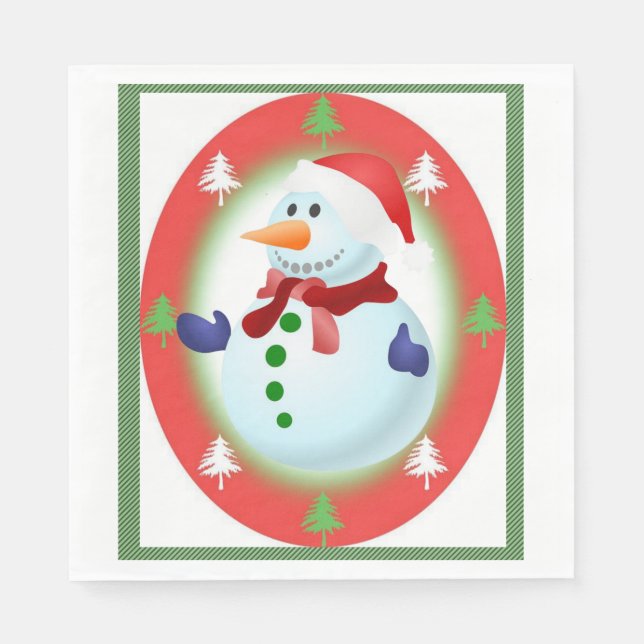 Weihnachtsbuch Napkins, Schneemann Serviette (Vorderseite)
