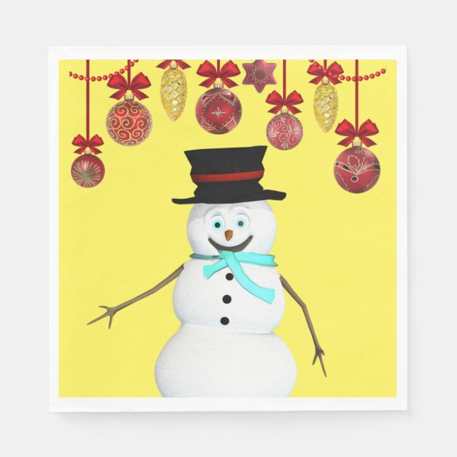 Weihnachtsbuch Napkins, Schneemann Serviette (Vorderseite)