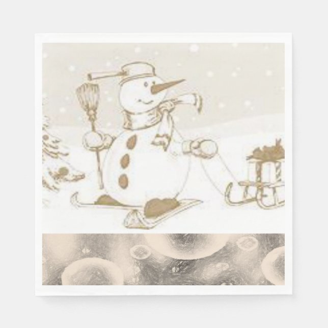 Weihnachtsbuch Napkins, Schneemann Serviette (Vorderseite)