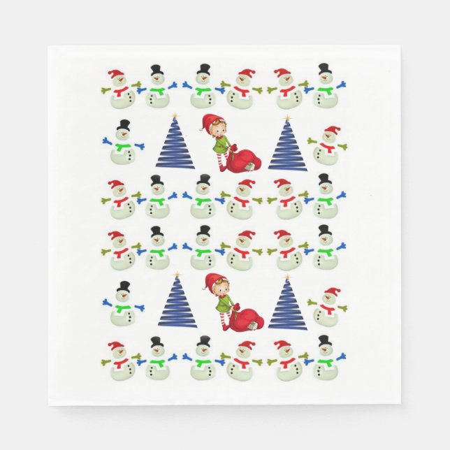 Weihnachtsbuch Napkins, Schneemann Serviette (Vorderseite)