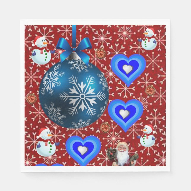 Weihnachtsbuch Napkins, Schneemann Serviette (Vorderseite)
