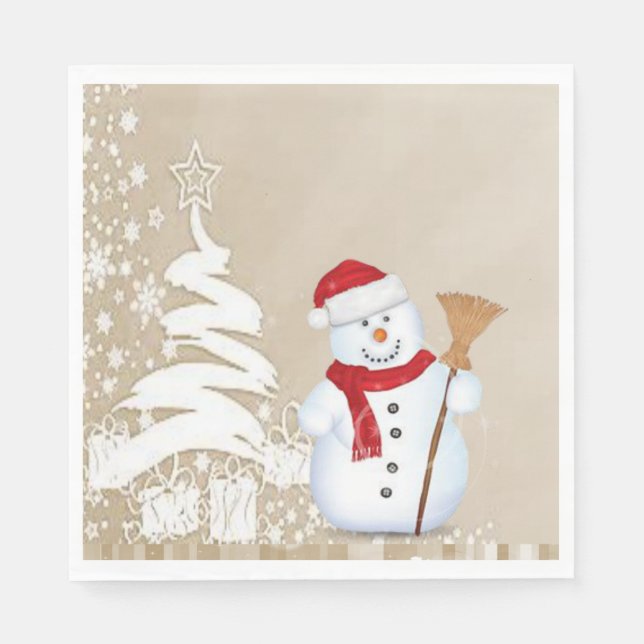 Weihnachtsbuch Napkins, Schneemann Serviette (Vorderseite)