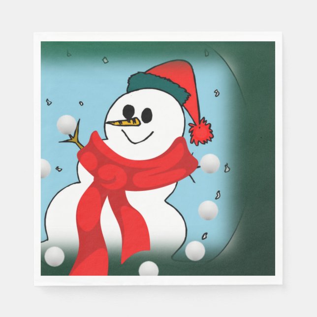 Weihnachtsbuch Napkins, Schneemann Serviette (Vorderseite)