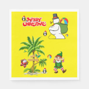 Weihnachtsbuch Napkins, Summer Beach Bum Santa Serviette