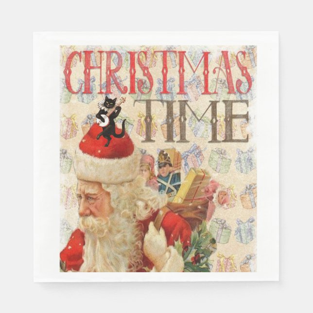 Weihnachtsbuch Napkins, Vintag Serviette (Vorderseite)