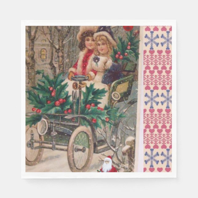 Weihnachtsbuch Napkins, Vintag Serviette (Vorderseite)