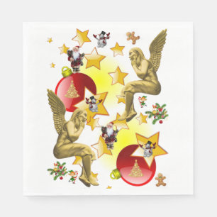 Weihnachtsbuch Napkins, Weihnachtsgel Serviette