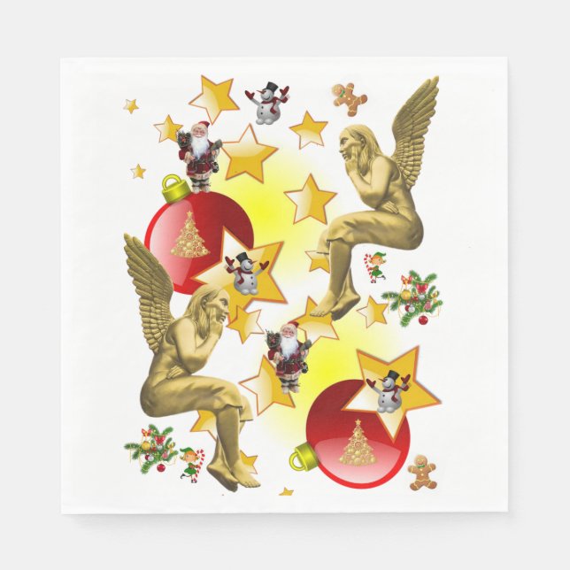 Weihnachtsbuch Napkins, Weihnachtsgel Serviette (Vorderseite)