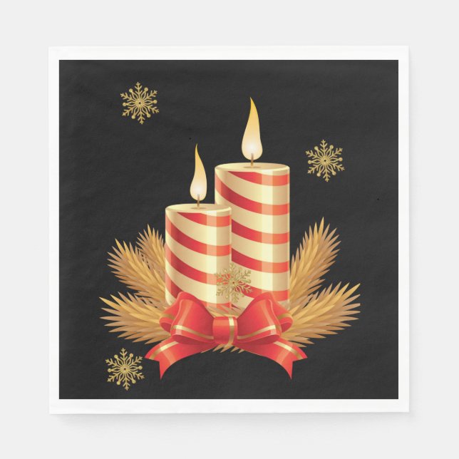Weihnachtsbuch Napkins, Weihnachtskerze Serviette (Vorderseite)