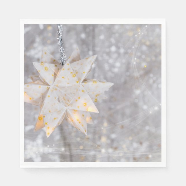 Weihnachtsbuch-Star-Dekoration Serviette (Vorderseite)