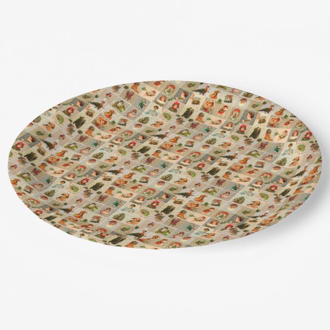 Weihnachtsbuch-Teller 9" Pappteller (Schrägansicht)