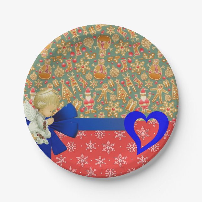 Weihnachtsbuch-Teller, Frohe Weihnachtsgelenke Pappteller (Vorderseite)