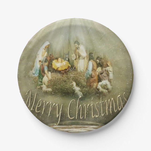 Weihnachtsbuch-Teller, Jesus Christus Pappteller (Vorderseite)