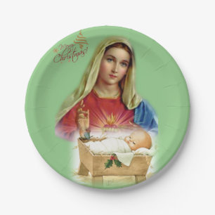 Weihnachtsbuch-Teller, Jesus Christus Pappteller