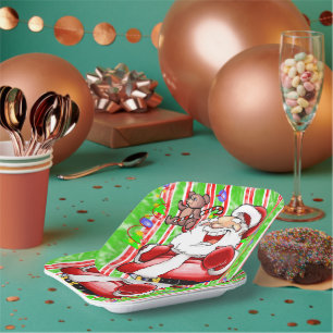 Weihnachtsbuch-Teller, Merry Teddy Bär Pappteller