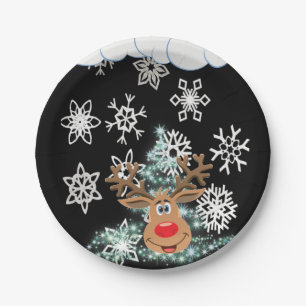 Weihnachtsbuch-Teller, Reindeer Pappteller