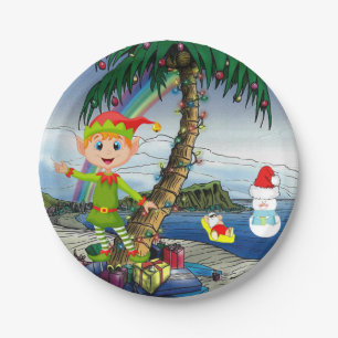 Weihnachtsbuch-Teller, Schneemann Pappteller