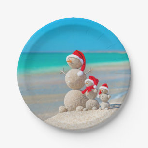 Weihnachtsbuch-Teller, Schneemann Pappteller