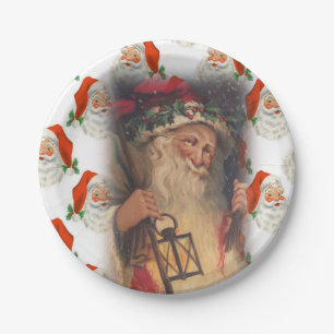 Weihnachtsbuch-Teller, Vintag Santa Pappteller