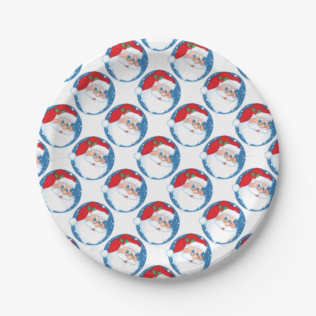 Weihnachtsbuch-Teller/Weihnachtsmann Pappteller (Vorderseite)