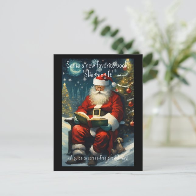 Weihnachtsbuch Zitat Weihnachtsfeiertag Postkarte (Stehend Vorderseite)