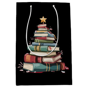 Weihnachtsbücher Baum Buchliebhaber Lehrer Bücherw Mittlere Geschenktüte