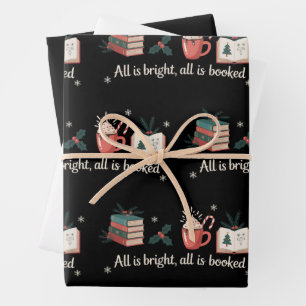 Weihnachtsbücher Buchliebhaber Leserinnen Feiertag Geschenkpapier Set
